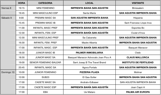 Horarios Semana 6