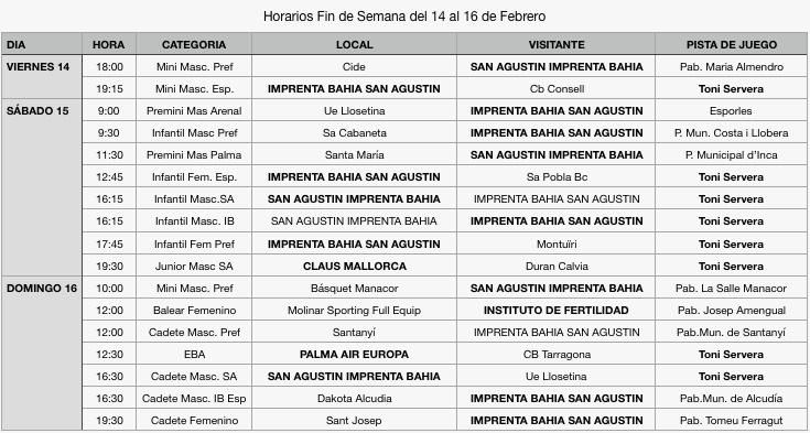 Horarios Web