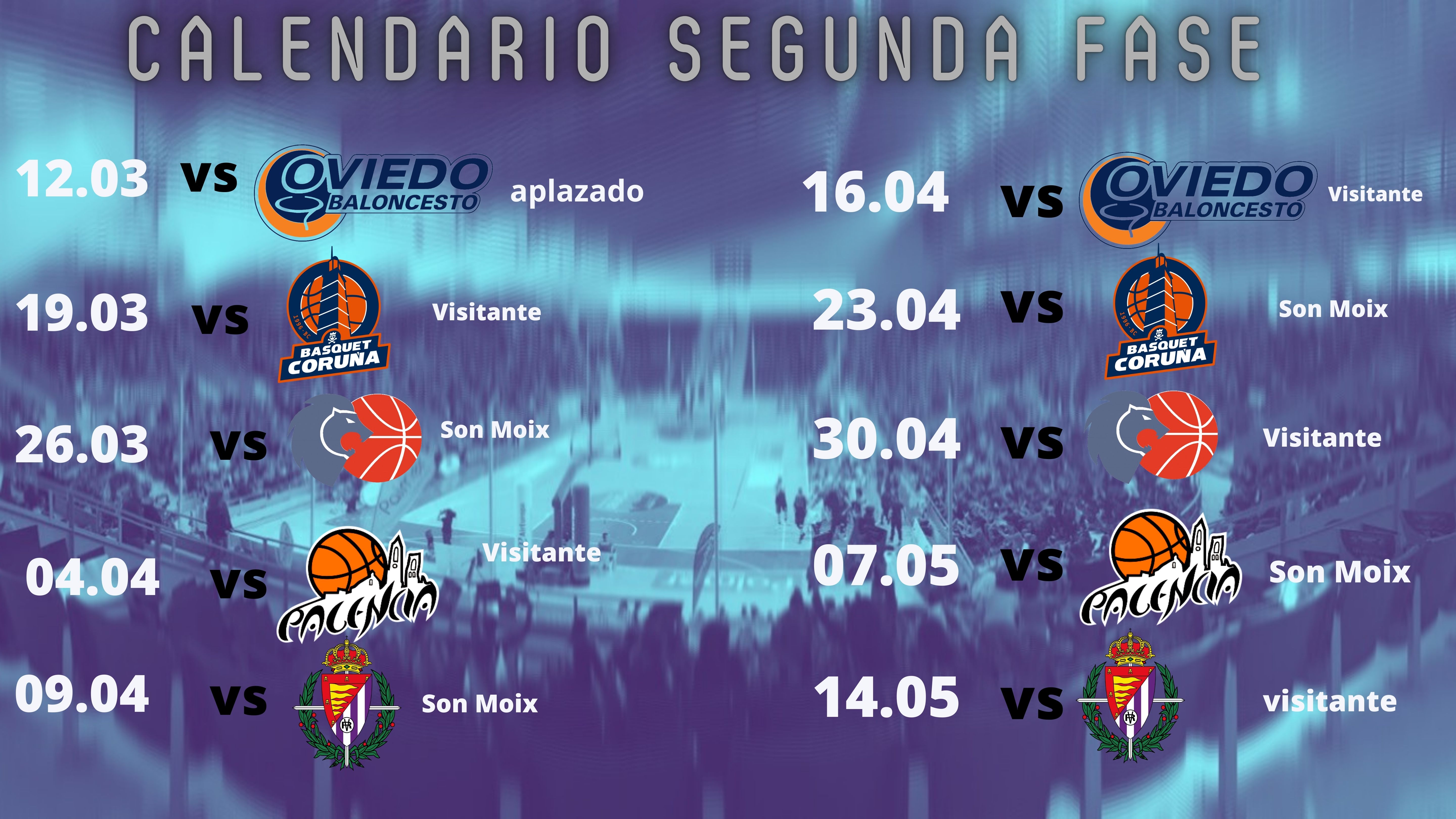 Calendario segunda fase