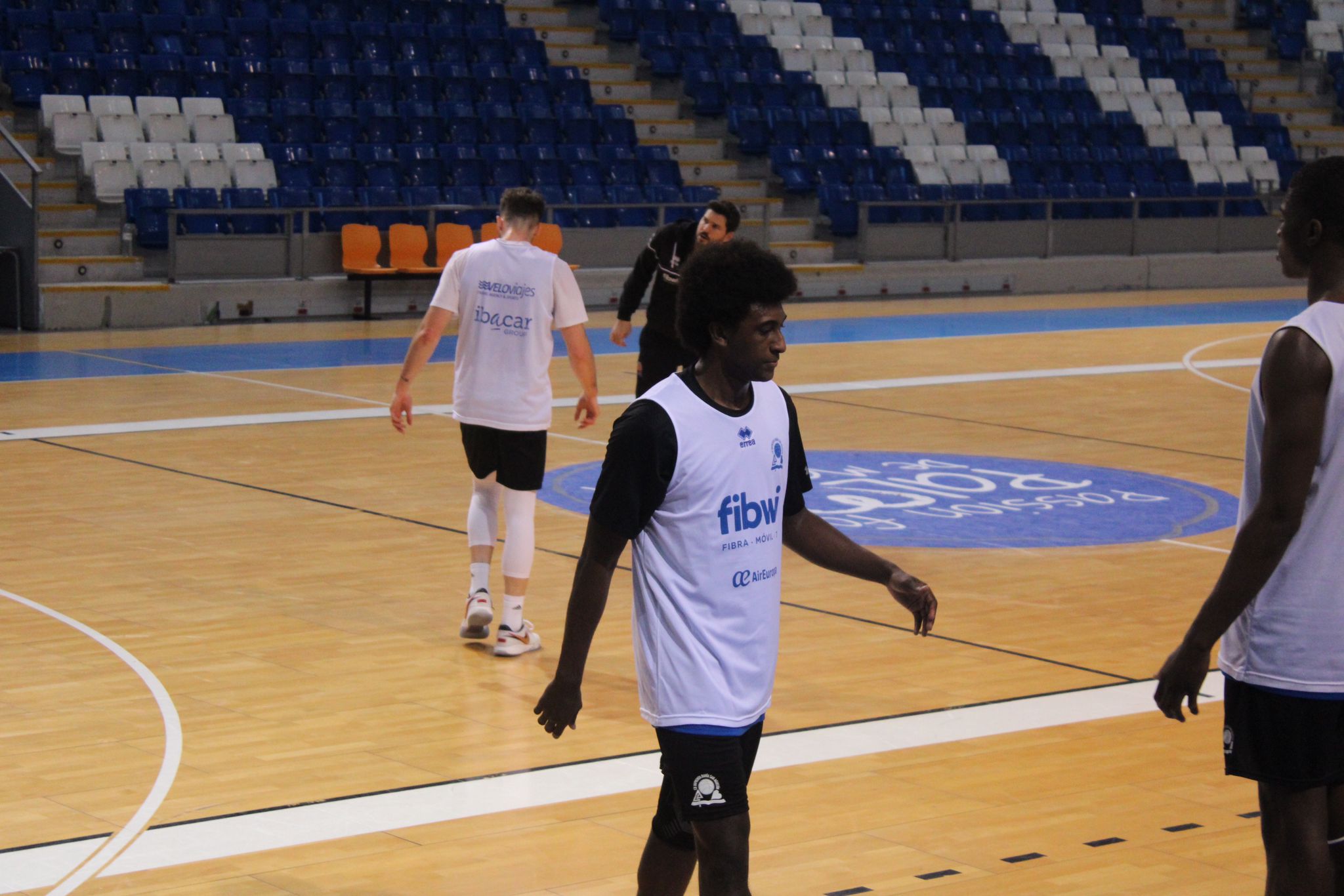 Michael Drame en un entrenamiento de esta semana